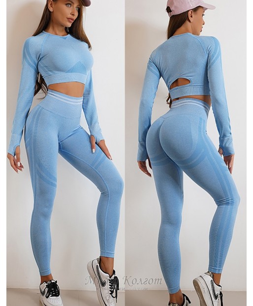 Комплект для фитнеса Crop top+Leggings melange 09